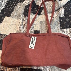 Baggu mahogany medium bowler bag